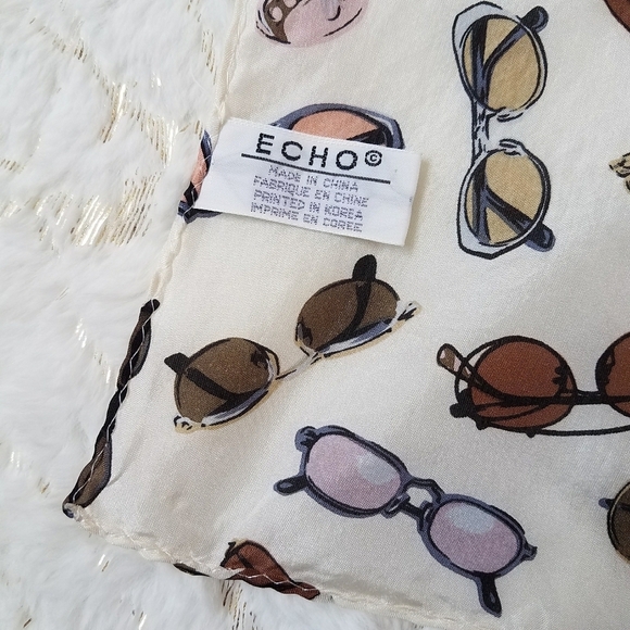 ECHO Silk Sunglass Print Vintage Scarf - Picture 6 of 7